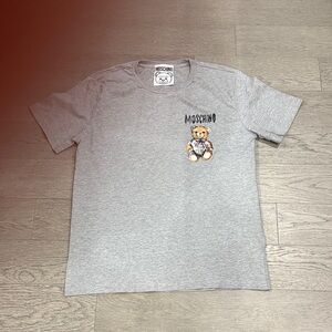 Moschino Light Gray Tee with Bear Motif